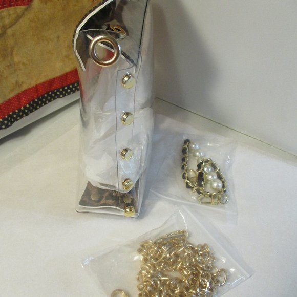 New Clear Plastic Transparent Jelly Purse Shoulder Bag Leopard Print - Picture 9 of 13